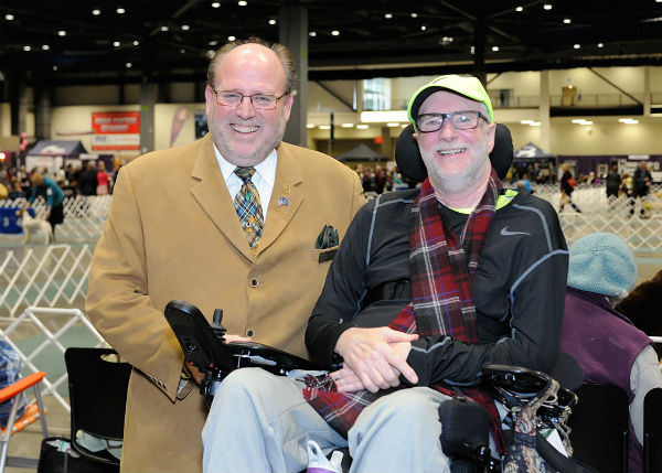 Bryan Martin, AKC regional rep and Randy at Seattle Kennel Club Show