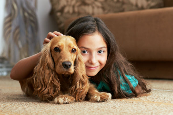 girl and dog 