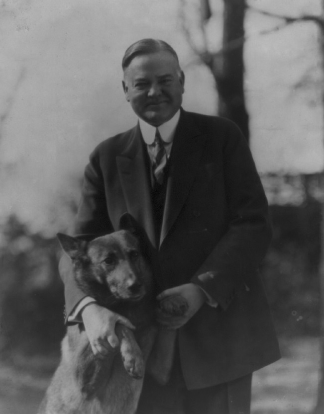 Herbert Hoover with Belgian Malinois