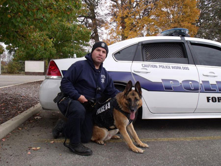 Zar, a police dog from Fort Wayne.